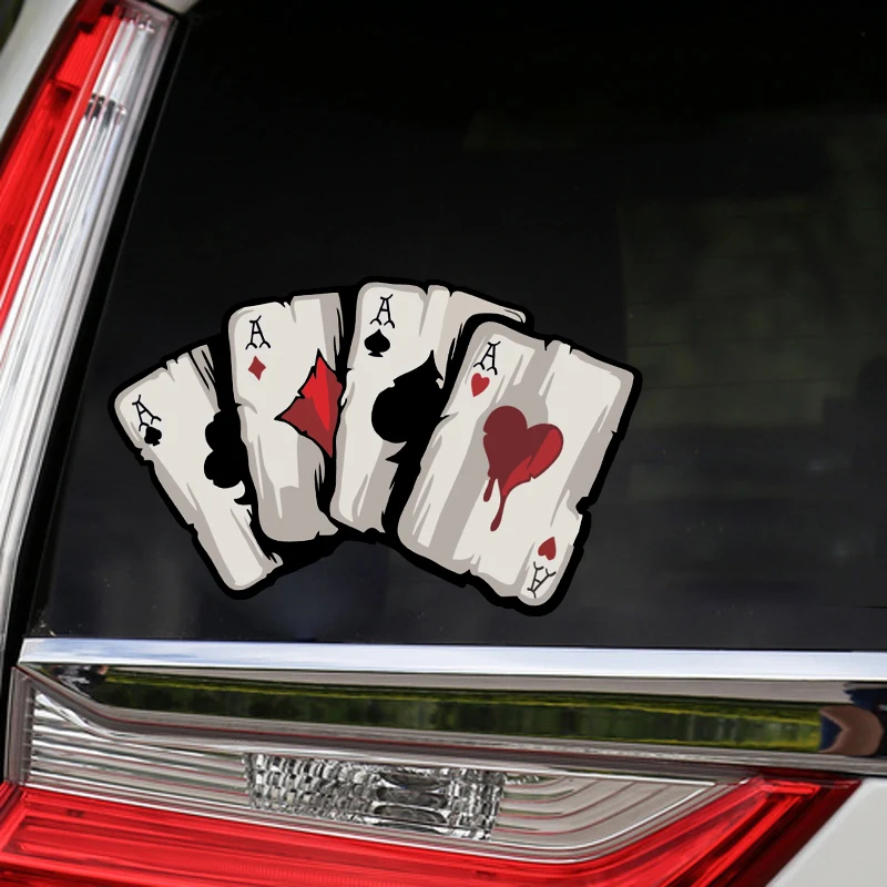Покерные лопаты С рисунком, наклейки на мотоцикл, Топливный бак для мотокросса, Кузов Кафе-рейсера, окна автомобиля, Забавные украшения, наклейки для игральных карт