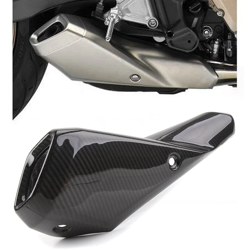 Настоящее Углеродное Волокно Для Honda CB650R 2019 2020 2021 Крышка Выхлопной Трубы Теплозащитный Экран Протектор Защита От Ошпаривания Оболочки
