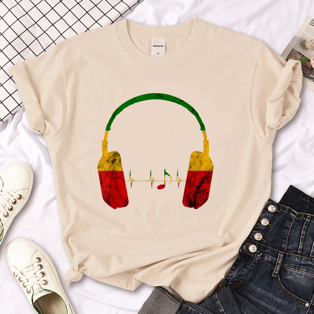 Регги Раста футболка женская забавная аниме летняя футболка женская одежда в стиле харадзюку