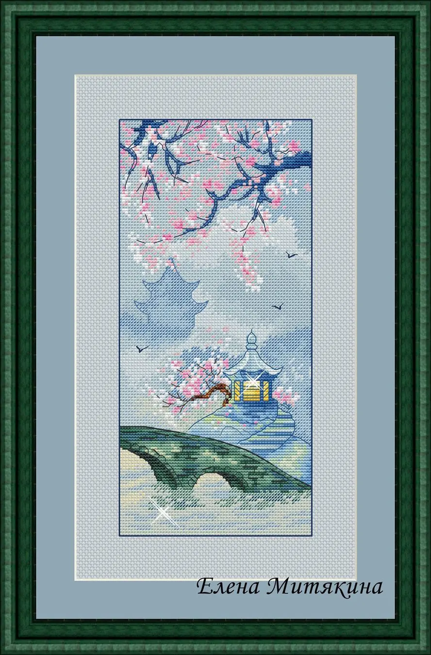 Sakura Evening Pavilion 22-37 наборы для вышивания, наборы для вышивания крестиком, хлопковый батист DIY homefun embroidery Shop8