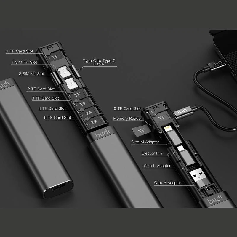 Многофункциональный смарт-адаптер BUDI, кабель для хранения данных, USB-коробка для Iphone Huawei Xiaomi Samsung