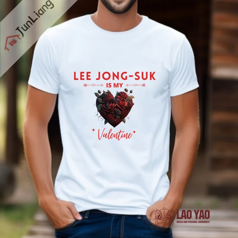 I Love With Lee Jong Suk Классическая футболка Kpop Футболки для Женщин Готическая одежда Y2k Одежда Топы Harajuku Уличная Одежда Мужская Графическая