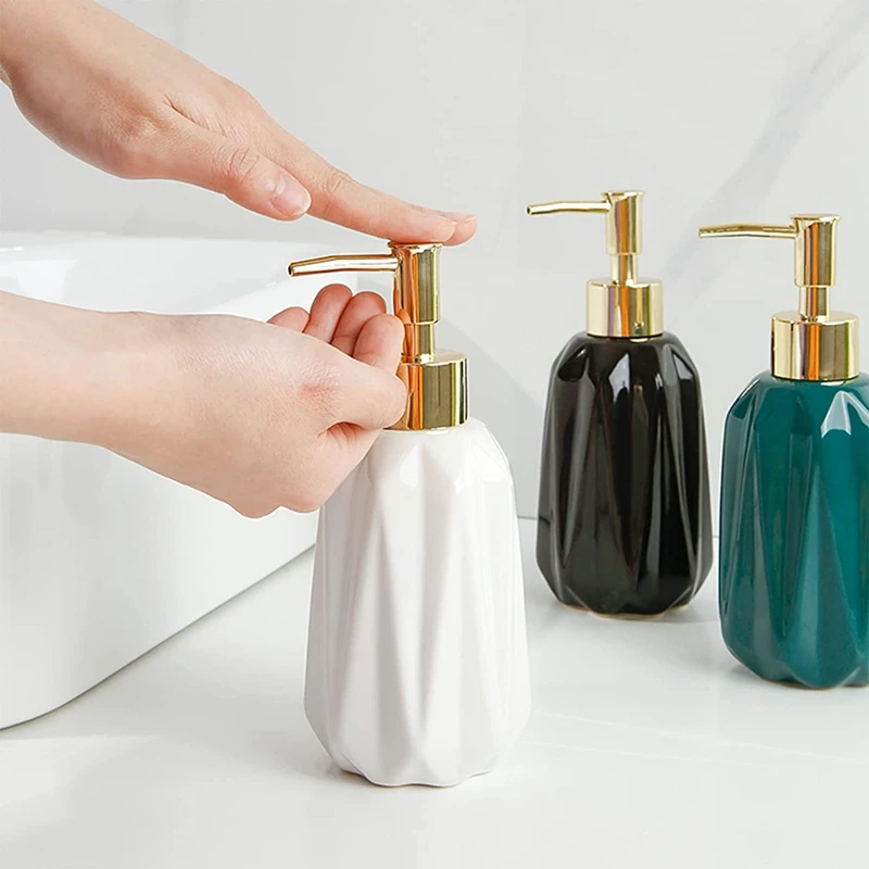 Керамический дозатор мыла для рук на 10 унций, дозатор мыла для рук с насосом, Многоразовое жидкое мыло для мытья посуды и лосьон для ванной