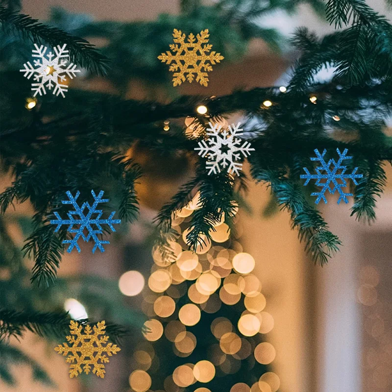 20шт Нашивок со снежинками, подвеска в виде Рождественской елки, Рождественские нашивки с орнаментом в виде снежинок, декор для вечеринок своими руками.