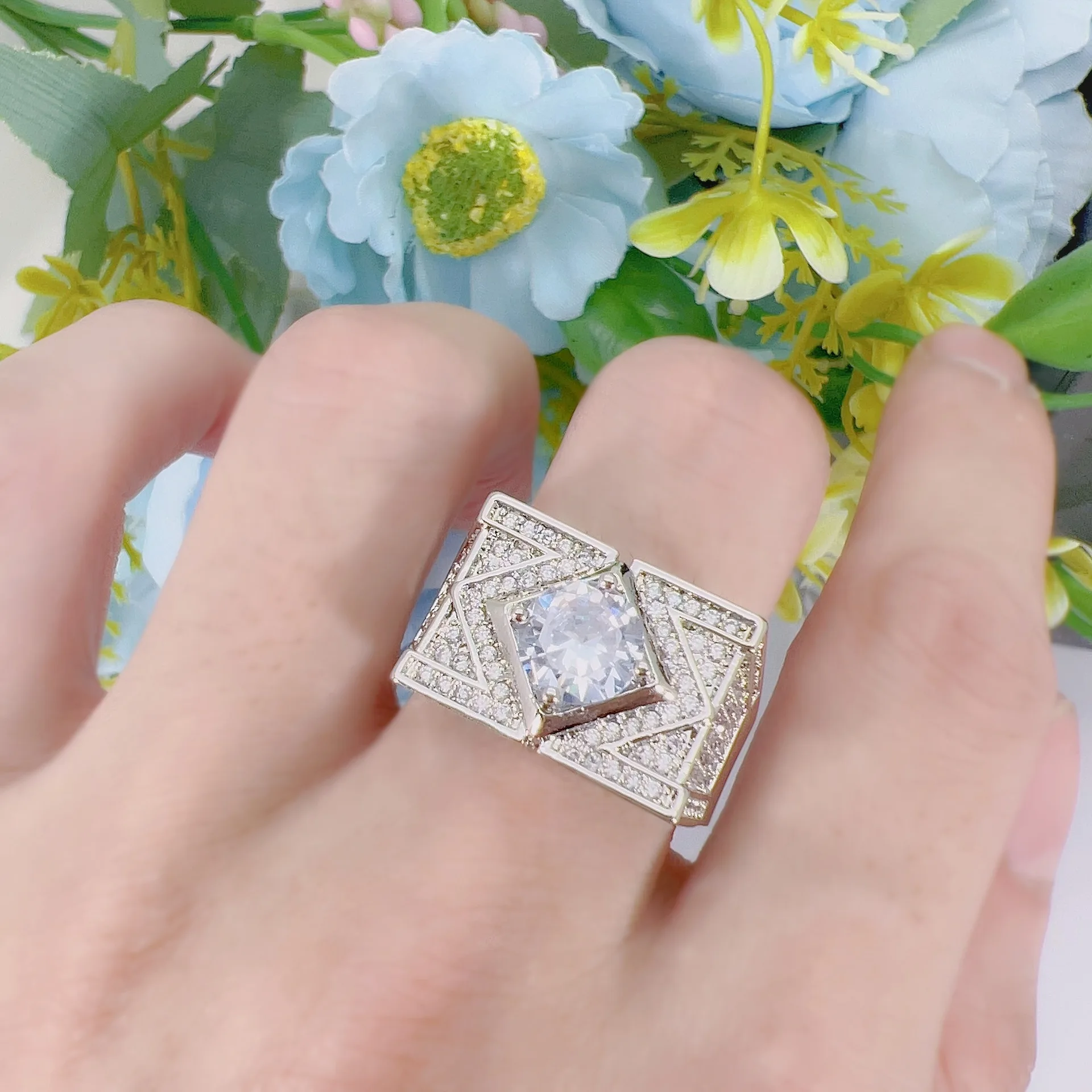 Изысканные модные обручальные кольца серебристого цвета для женщин, модное кольцо с белым цирконом, свадебные украшения для новобрачных на годовщину свадьбы