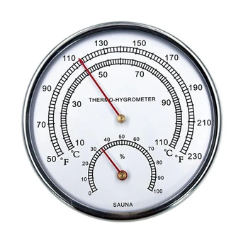 Термометр Сауна Термометр по Фаренгейту Внутренний циферблат Гигротермограф Инструмент для измерения температуры