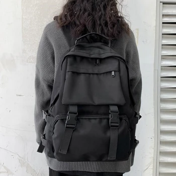 Простые рюкзаки, дорожная сумка большой емкости, твердый студенческий школьный рюкзак Harajuku, женская мужская сумка Унисекс