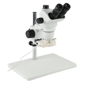 Стереомикроскоп с одновременным фокусным расстоянием 6,7 X ~ 45X Зум, 56 светодиодных колец, лаборатория для пайки печатных плат, обнаружение ювелирных изделий