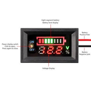 Свинцово-кислотный аккумулятор 12V 3S 4S Литиевый аккумулятор Измеритель напряжения Цифровой индикации емкости аккумулятора для определения переключения диапазона питания