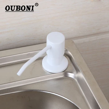 OUBONI ABS Белый дозатор мыла для кухни, смеситель для раковины в ванной, Шампунь, лосьон для душа, Новый дозатор жидкого мыла