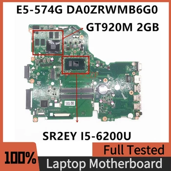 DA0ZRWMB6G0 Материнская Плата Для Acer Aspire E5-574G F5-572G V3-575G Материнская плата Ноутбука I5-6200U GT920M 2 ГБ NBG3B11001 100% Полностью протестирована