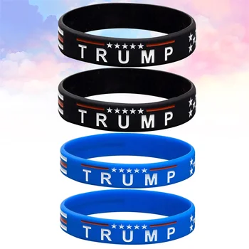 4 Силиконовых браслета, американские резиновые браслеты, Эластичные браслеты для поддержки сторонника президентских выборов 2020 года
