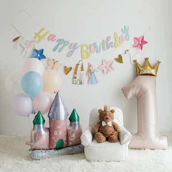 48-дюймовый воздушный шар для возраста, алюминиевые воздушные шары с номерами, 1 год, Розовая вечеринка по случаю дня рождения Digital One, Годовщина декора Первого детского душа