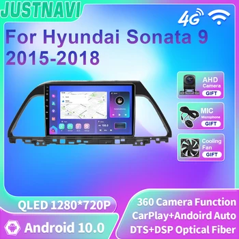 JUSTNAVI QLED Android Auto Для Hyundai Sonata 9 2015-2018 RHD Автомобильный Радиоприемник GPS Навигация 4G WIFI BT Carplay DSP Мультимедийный Плеер