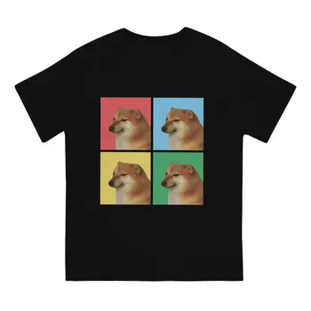 Мужские футболки Cheems Doge Cover, топы из 100% хлопка, винтажная футболка с круглым вырезом и коротким рукавом, подарочная футболка на день рождения