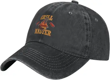 Шляпа Гриль-Мастер-Дальнобойщик, Винтажная бейсболка из выстиранного хлопка, Черная шляпа для папы для мужчин и женщин