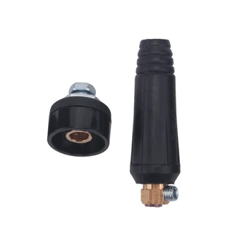 1 Комплект черного кабельного разъема для электросварки в европейском стиле DKJ 10-25 Быстроразъемная розетка