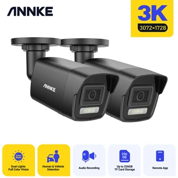 ANNKE 3K Камера PoE Система Безопасности С Двойным Освещением ИК Сетевая Камера Встроенный микрофон Двойной Свет IP-камеры Безопасности