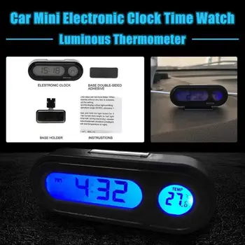 Автомобильные Мини-электронные часы Time Watch Часы на приборной панели автомобиля Светящийся Термометр Черный Цифровой дисплей Аксессуары для укладки автомобилей