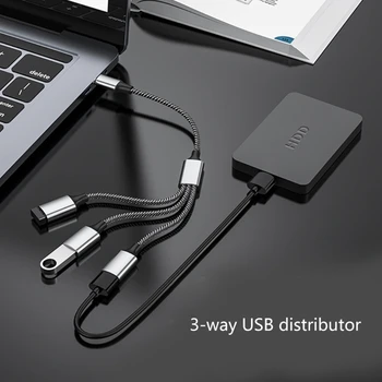 2/3 в 1 USB/Type C Разветвитель питания Хоста USB-Адаптер к USB OTG Мужской Женский Кабель