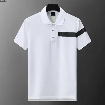 новые мужские рубашки поло с буквенным принтом, черно-белые рубашки с коротким рукавом высшего качества, летние мужские деловые рубашки 2023, Топы