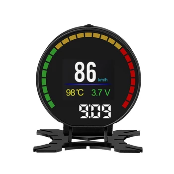 P15 Цифровой дисплей скорости Hud Автомобильный Спидометр OBD2 Измеритель давления турбонаддува Сигнализация Датчик температуры масла и воды Считыватель кода
