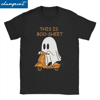 Мужская женская футболка Boo Ghost Driving, хлопковая одежда на Хэллоуин, забавные футболки с коротким рукавом и круглым вырезом, футболки больших размеров