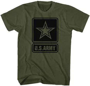 Футболка с эмблемой военной звезды армии США, 100% хлопок, с круглым вырезом, Летняя повседневная мужская футболка с коротким рукавом, Размер S-3XL