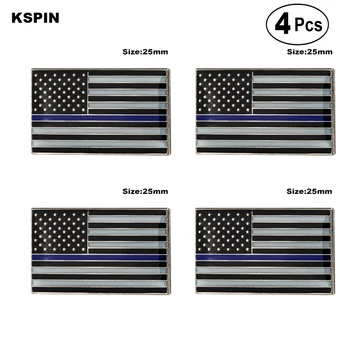 Полиция США Синие Броши Булавка на Лацкане Флага Значок Брошь Булавки Значки 4шт