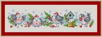 Зимние птицы 55-20 Набор Для Вышивания Крестиком DMC Нитки Для Вышивания Холст Без Надписей Ткань Набор Для Рукоделия Home