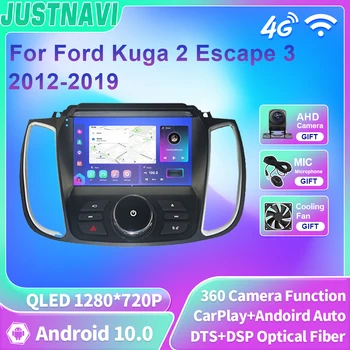 JUSTNAVI QLED Android 10 Радио Стерео Для Ford Kuga 2 Escape 3 2012-2019 Мультимедийный плеер Carplay 4G Wifi GPS Carplay Auto 2Din