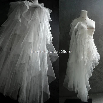Объемная юбка с оборками, кружевная фурнитура, сетчатая юбка, модная дизайнерская ткань 75см * 85см