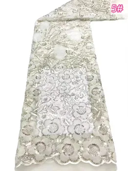 2023 новая высококачественная вышивка из бисера, вышивка пайетками, Франция, белое кружевное свадебное платье для новобрачных, серия 5 ярдов