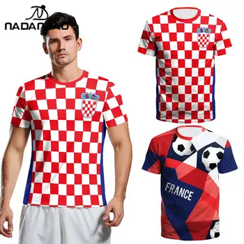 Летние мужские / женские футбольные майки Nadanbao, спортивные футболки с 3D-печатью, модная футбольная майка для вечеринок, футболка для фитнеса