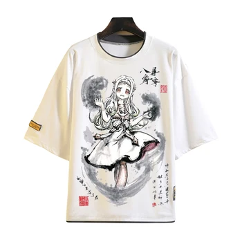 Аниме Ханако Кун, футболки унисекс с рисунком аниме, футболка с рисунком тушью, женская мужская футболка с коротким рукавом
