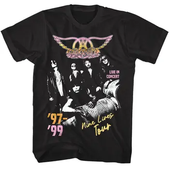 Aerosmith Nine Lives Tour 97-99, мужская футболка, альбом рок-группы Live in Concert
