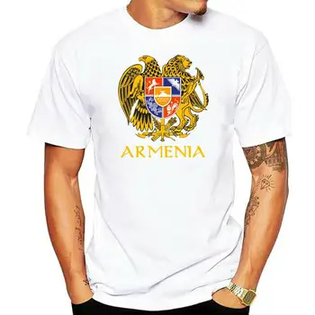 2022 новое поступление Армянского Герба - Темная футболка из 100% хлопка, мужская футболка С круглым вырезом, Повседневные короткие топы, футболка