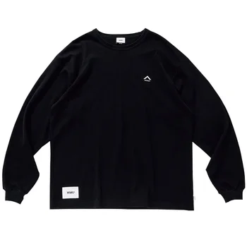 Японский модный бренд 23SS WTAPS Мужская толстовка, Мужская повседневная Свободная футболка с вышивкой логотипа, пуловер для уличного спорта,