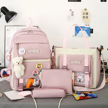 Школьная сумка Sanrio Hello Kitty для девочек, легкий школьный рюкзак для начальной школы, милая девочка, большой емкости, школьный рюкзак
