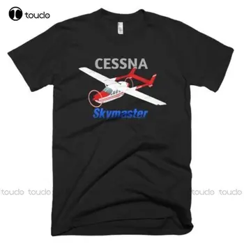 Мужская Летняя футболка с круглым вырезом Cessna Skymaster (красная) из 100% хлопка с принтом Самолета, Персонализированная Футболка Унисекс S-5Xl Xs-5Xl