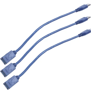 Удлинительный кабель с разъемом 3X Blue USB 3.0 от мужчины к мужчине F / M Type A 30 см