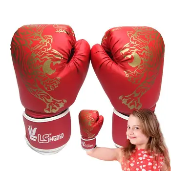 Боксерские перчатки из искусственной кожи, защитные перчатки для кикбоксинга, Детские Принадлежности для занятий боксом, Детские Боксерские перчатки