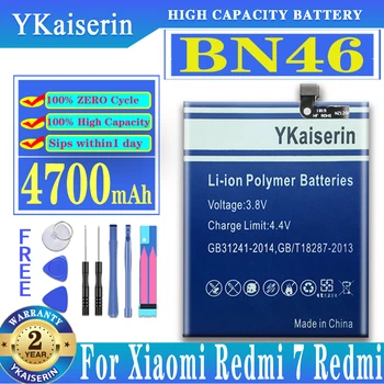 YKaiserin BN46 4700mAh Аккумулятор Для Xiaomi Redmi 7 Redmi Note 6 Note6 Note 8 Note8 Note 8T Аккумулятор Batterij + Трек-код