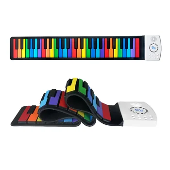SJ-4902 49-клавишное Цветное Ручное Пианино Портативное Складное Ручное Пианино Силиконовая Водонепроницаемая Клавиатура 47 Звуков для Начинающих