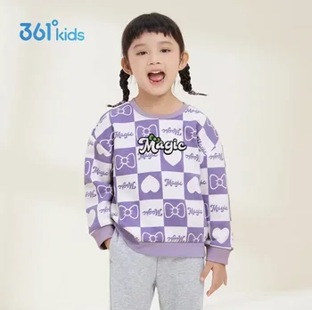 Детский пуловер 361 Градус для девочек, зимняя толстовка с надписью, детская одежда из флиса с принтом