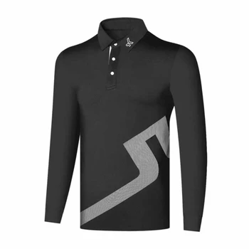 Новые мужские футболки-поло для гольфа с длинным рукавом для отдыха, одежда для гольфа, теннисная рубашка, дышащая ткань, спорт на открытом воздухе, повседневная одежда для гольфа, весна