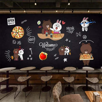 beibehang Пользовательские обои 3d фрески Европейская и американская мода кирпичная стена ручная роспись пицца фон обои home decr