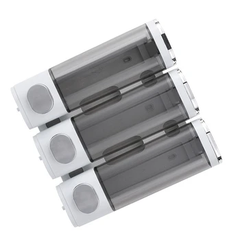 Настенный дозатор мыла для ванной комнаты, 3 камеры, дозатор прозрачного жидкого мыла для душа с крепежными винтами для душевой стенки
