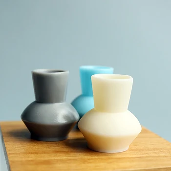 Миниатюрная простая ваза для цветов в масштабе 1:12, аксессуары для кукольного домика, имитирующая мини-модель цветочной композиции.