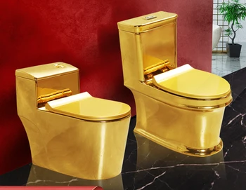 Керамический сифон Золотой унитаз в европейском стиле, дезодорант для унитаза с отключением звука Luxury Gold 8.0, Унитаз с большой трубой для перекачки